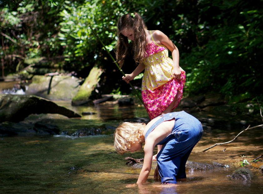 Playing in creek
